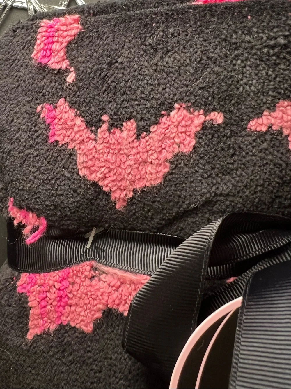 2 Halloween Pink Bats Hand Towels Betsey Johnson Bathroom